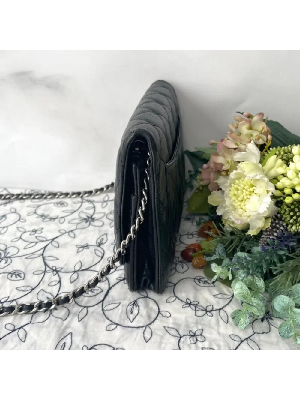 Chanel Chain Wallet Quilted Caviar Leather Shoulder Bag